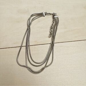 Multilayer Silver Tone Anklet Ankle Bracelet Vintage